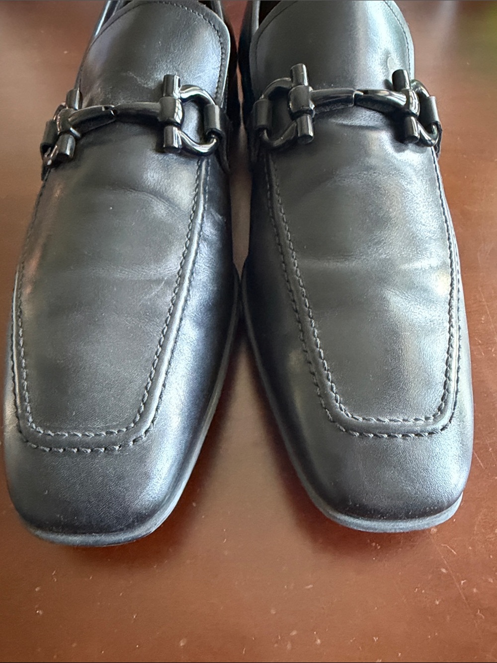 Salvatore Ferragamo Black Leather Bit Loafers